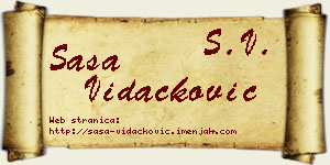 Saša Vidačković vizit kartica